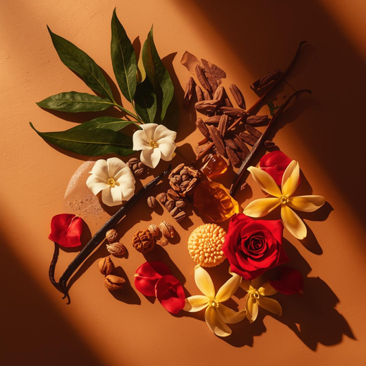 Her My First fragrance notes by Leesh — Top notes: Patchouli, Cedarwood, Vanilla, Jasmine. Heart notes: Rose, Ylang-Ylang. Base notes: Amber, Musk. A bold, empowering, and irresistible scent designed to celebrate life's unforgettable first moments.
